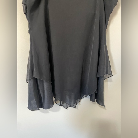 Blu Heaven Womens Tank Size Large Black Spaghetti Strap Mesh Layered Top - Picture 11 of 12